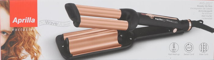 Aprilla Rizador de Pelo Profesional, 200 °C, Rotación 360°, para Ondas Espirales, Dimensiones 36 x 8 x 3 cm (4 Unidades)