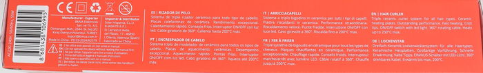 Aprilla Rizador de Pelo Profesional, 200 °C, Rotación 360°, para Ondas Espirales, Dimensiones 36 x 8 x 3 cm (4 Unidades)