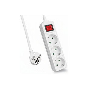 Helos CLASSIC Regleta de enchufes, 3 salidas, blanco, 5m Helos CLASSIC Regleta de enchufes, 3 salidas, blanco, 5m