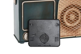 DKD Home Decor Reloj Digital Termómetro Radio Vintage Verde Oscuro Dorado Metal 8 x 17 x 24 cm