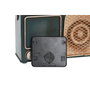 DKD Home Decor Reloj Digital de Metal Verde Oscuro y Dorado con Termómetro