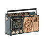 DKD Home Decor Reloj Digital de Metal Verde Oscuro y Dorado con Termómetro