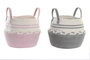 DKD Home Decor Cesta de Algodón Surtida 25x25x25 cm