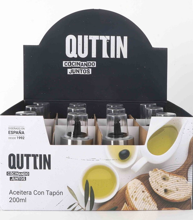 Quttin Aceitera de Vidrio 200ml con Tapón