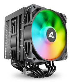 SHARKOON A60 RGB Refrigerador de aire para CPU 12 cm Negro con ventiladores RGB y 6 tubos de calor