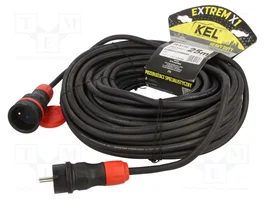 KEL Prolongador de alimentación H05RR-F 3G2,5mm2 25m negro