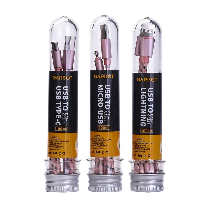 Garbot Garbot Grab&Go Cable Micro-USB Trenzado 1m Rosa para Carga y Sincronización