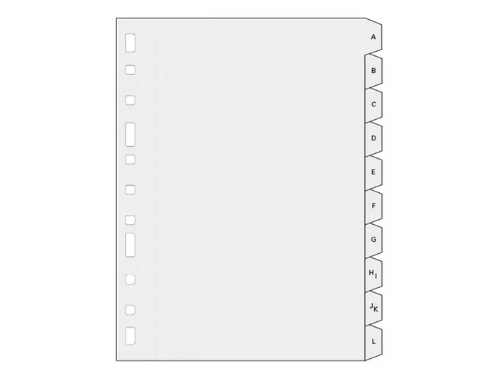 Multifin 3005 Separador Alfabético Plástico Folio Natural 20 Pestañas 215x310 mm