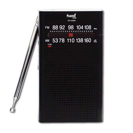 SAMI Radio Sami 2 bandas mediana negro con cordón y auriculares