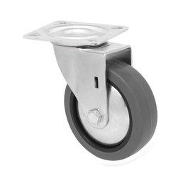Rueda para mobiliario serie EMILY 60 mm goma gris placa 46x46 50 kg 18H0340