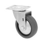 Rueda para mobiliario serie EMILY 60 mm goma gris placa 46x46 50 kg 18H0340