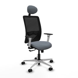 PIQUERAS Y CRESPO Silla de oficina Zulema con mecanismo Sincro, Gris y Negro