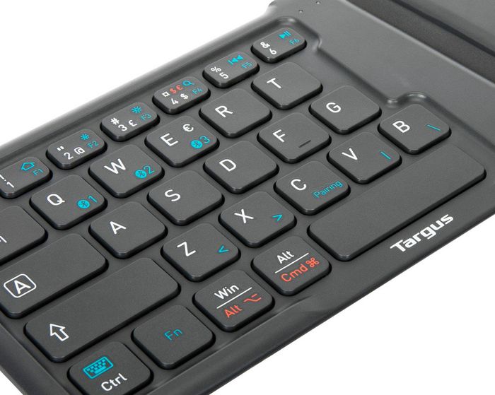 Targus Teclado Plegable Ergonómico Inalámbrico Bluetooth 5.1 y 2.4GHz con Protección Antimicrobial DefenseGuard, 36h Batería, Compatibilidad Universal