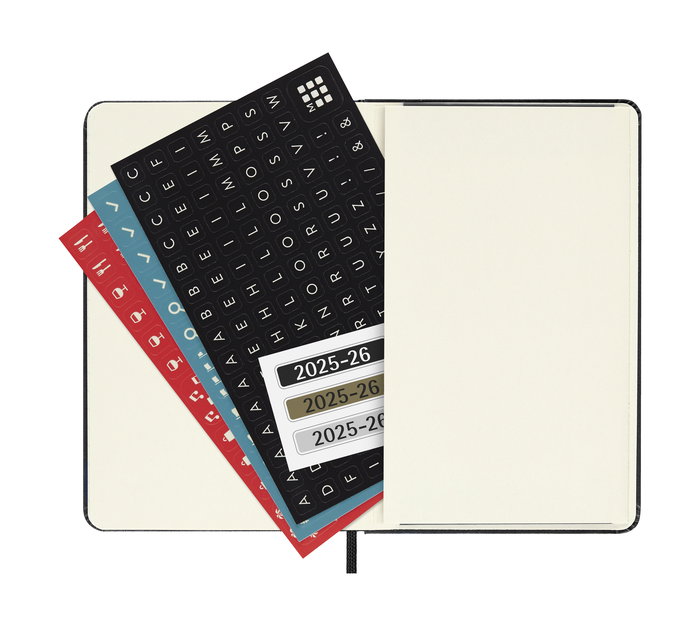 Moleskine Agenda Semanal 2025-2026 18 Meses Tapa Dura Negra 9x14cm DHB18WN2Y26