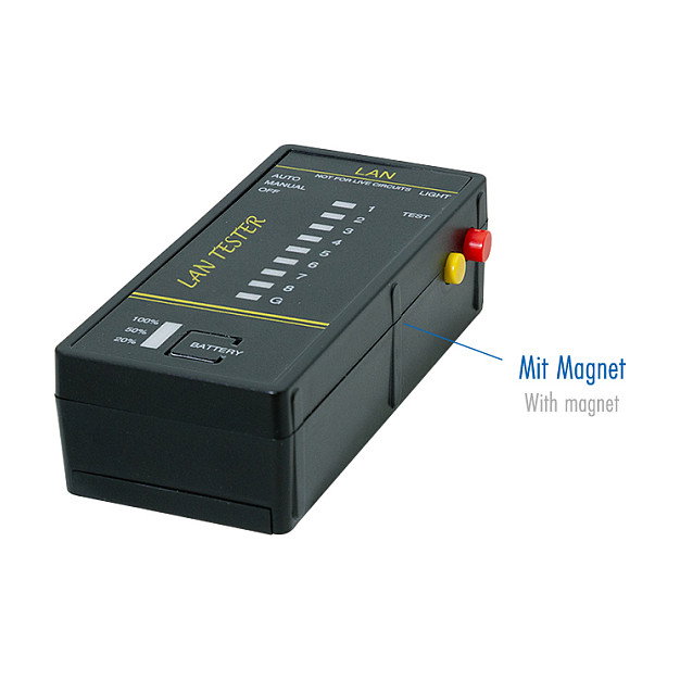 LogiLink LANtest & PoE Finder con imán e iluminación LogiLink LANtest & PoE Finder con imán e iluminación