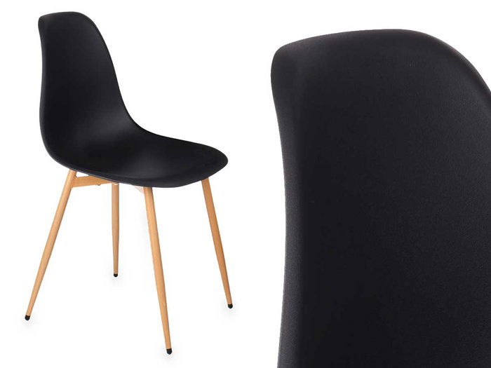 Giftdecor Silla Negra 52 x 82 x 47 cm Plástico y Metal (Set de 4)