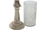 DKD Home Decor Portavelas Mango y Cristal Craquelado