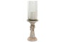 DKD Home Decor Portavelas Mango y Cristal Craquelado