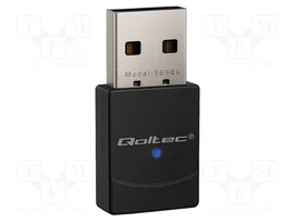 QOLTEC Adaptador de red WiFi USB 2.0 Negro