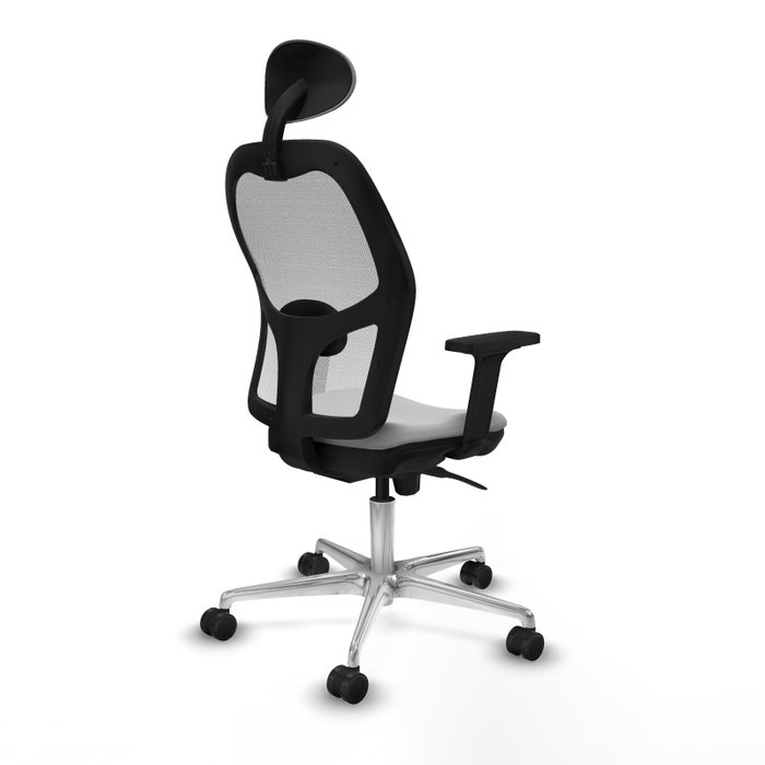 PIQUERAS Y CRESPO Silla de oficina Jorquera con mecanismo Sincro, Gris claro y Blanco
