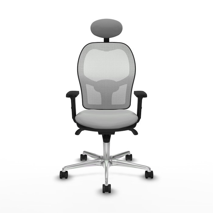 PIQUERAS Y CRESPO Silla de oficina Jorquera con mecanismo Sincro, Gris claro y Blanco