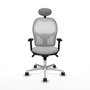 PIQUERAS Y CRESPO Silla de oficina Jorquera con mecanismo Sincro, Gris claro y Blanco