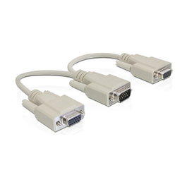 DeLOCK Adaptador VGA de 1 macho a 2 hembras, 20 cm