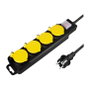 LogiLink Regleta para exteriores con 4 tomas de seguridad, interruptor e IP44, negro