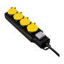 LogiLink Regleta para exteriores con 4 tomas de seguridad, interruptor e IP44, negro