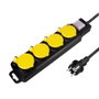 LogiLink Regleta de enchufes para exteriores con 4 tomas de seguridad, interruptor e IP44, negro