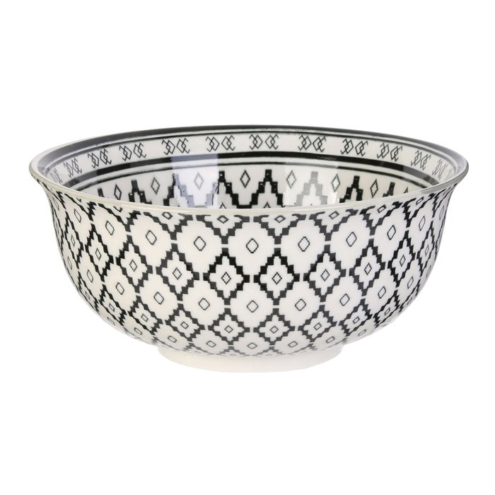 Home Deco Factory Bol Colección Mirage Diámetro 20 cm Altura 9 cm Beige Negro