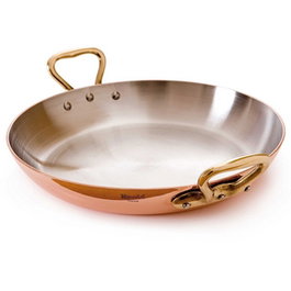 Mauviel Paellera 32 cm - Cazuela de acero inoxidable con base difusora Cuprinox, diámetro 32 cm