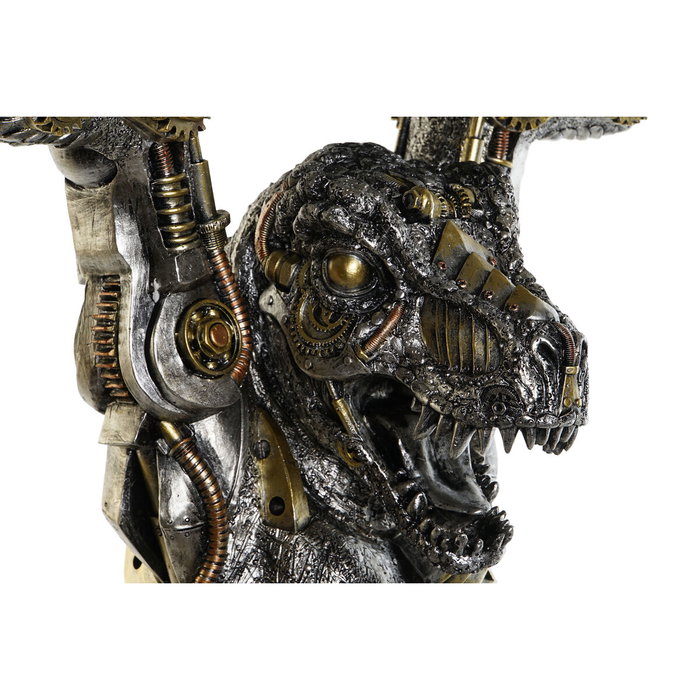 DKD Home Decor Mesita Auxiliar de Resina Steampunk Gris