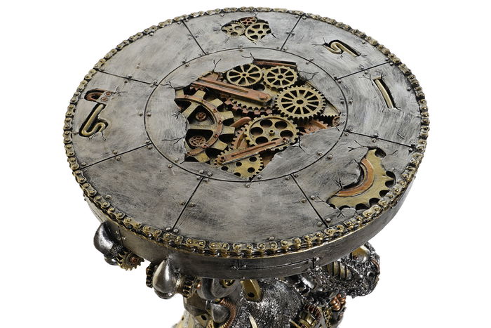 DKD Home Decor Mesita Auxiliar Steampunk Gris Multicolor 36 x 51 x 33 cm