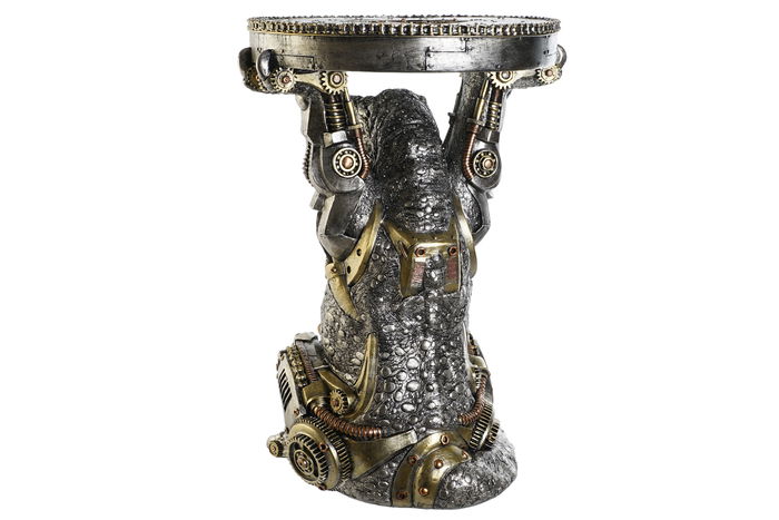 DKD Home Decor Mesita Auxiliar Steampunk Gris Multicolor 36 x 51 x 33 cm