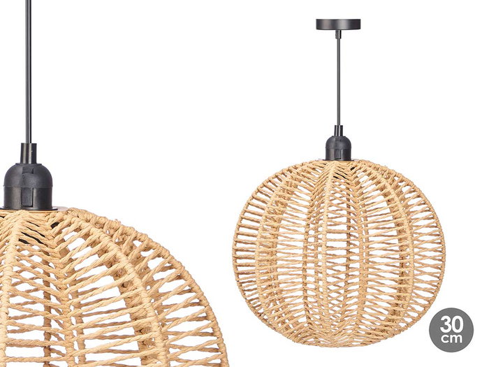 Giftdecor Lámpara de Techo Estrella con Cuerda, de Metal y Papel en Color Negro y Natural, 30x30x26 cm, Portalámparas E27 40W (Set de 4) Giftdecor Lámpara de Techo Estrella con Cuerda, de Metal y Papel en Color Negro y Natural, 30x30x26 cm, Portalámparas E27 40W (Set de 4)