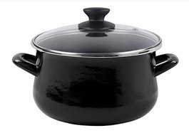 MAGEFESA BLACK Olla 20 cm con tapa de cristal Inducción