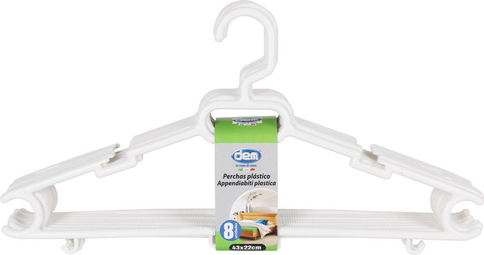 Ruth Set 8 Perchas Plástico 43 x 22 cm (8 Cajas)