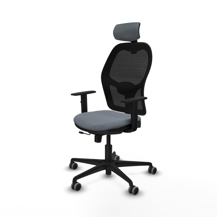 PIQUERAS Y CRESPO Silla de oficina Jorquera con mecanismo Sincro/Traslack, Gris y Negro