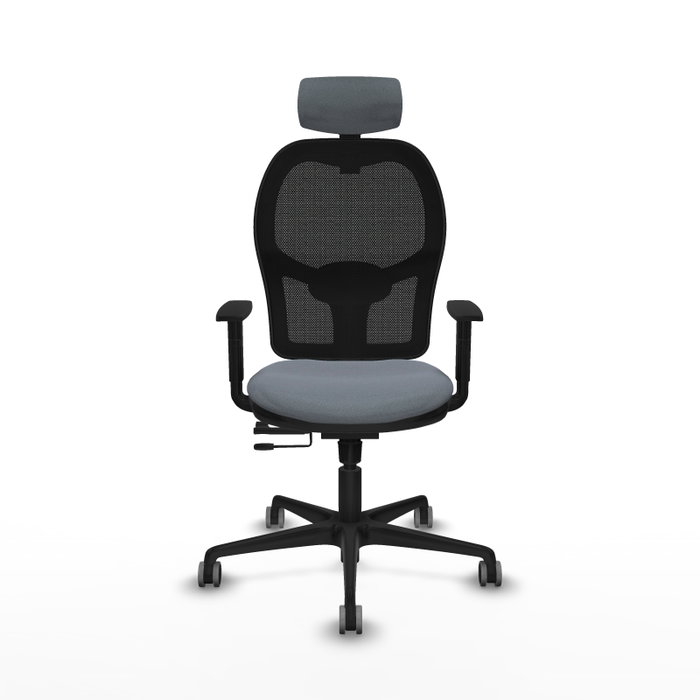 PIQUERAS Y CRESPO Silla de oficina Jorquera con mecanismo Sincro/Traslack, Gris y Negro