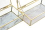 DKD Home Decor Joyero Moderno Dorado de Metal y Cristal 11 x 5 x 20 cm (2 Unidades)
