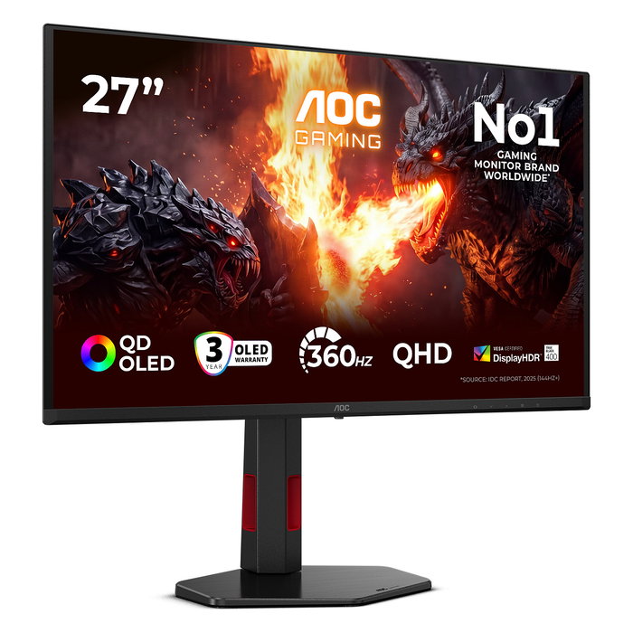 AOC Monitor Gaming Q27G4SDR QD-OLED 27 pulg QHD 360 Hz