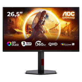 AOC Monitor Gaming Q27G4SDR 67.3 cm (26.5") QD-OLED 2560x1440 2K 360 Hz 0.03 ms HDR400 True Black HDMI 2.1 DisplayPort USB