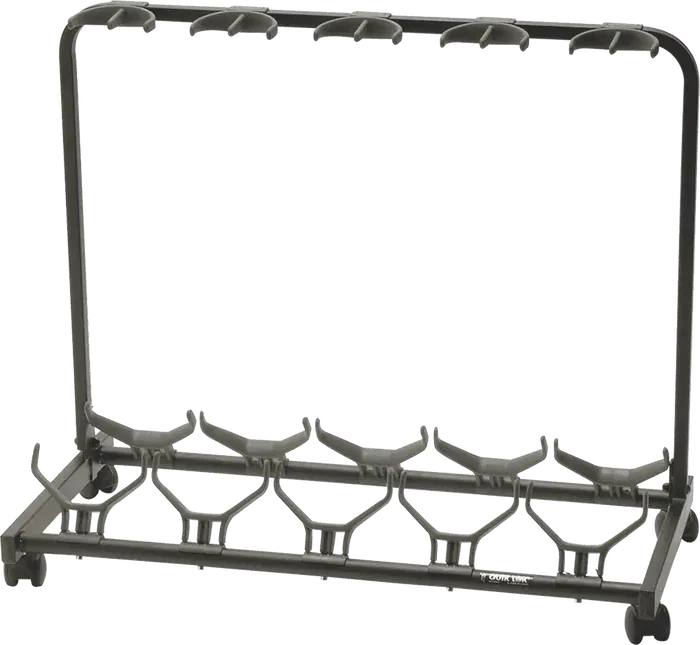 Quiklok Soporte Universal para Guitarra con Ruedas para 5 Guitarras Negro