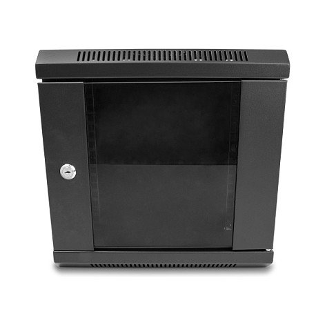 DeLOCK Gabinete de red 10″ 6U con puerta de vidrio negro