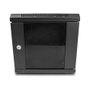 DeLOCK Gabinete de red 10″ 6U con puerta de vidrio negro