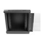 DeLOCK Gabinete de red 10″ 6U con puerta de vidrio negro