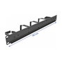 DeLOCK Panel de Gestión de Cables 1U Negro de 19 Pulgadas (48.3 cm) con 5 Ganchos Metálicos, 2 Horizontal y 3 Vertical, Metal