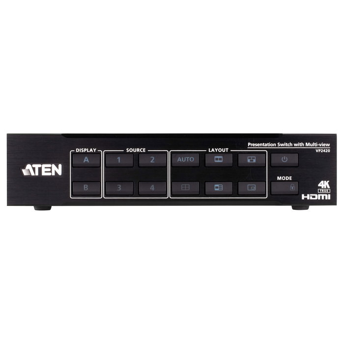 Aten VP2420 Matriz de conmutación de presentación multimedia 4K con Multi-View