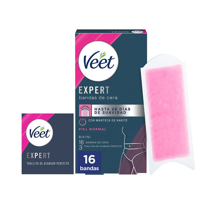 Veet EXPERT BIKINI Bandas de Cera Depilatoria Piel Normal 16 Unidades Veet EXPERT BIKINI Bandas de Cera Depilatoria Piel Normal 16 Unidades